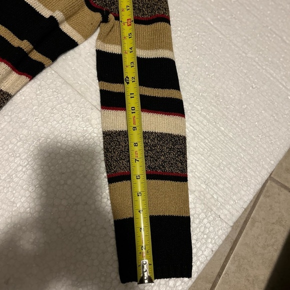 Crazy Horse striped black, white, beige,red v-neck - Picture 6 of 7